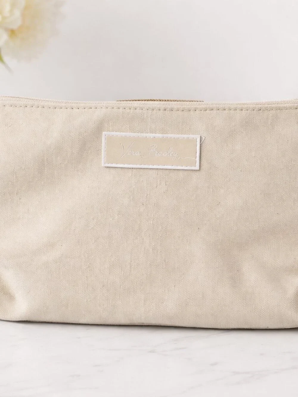 Vera Bradley Dockside Cosmetic Makeup Clutch Sand Tan